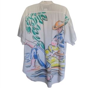 Vintage 80s ID# OFFICIAL IDENTIFICATION REGISTERED STATUS shirt, Men's Size Two